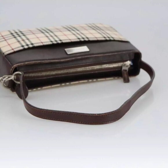 BURBERRY Nova Check Shoulder Bag Canvas Beige Authentic - Picture 7 of 16